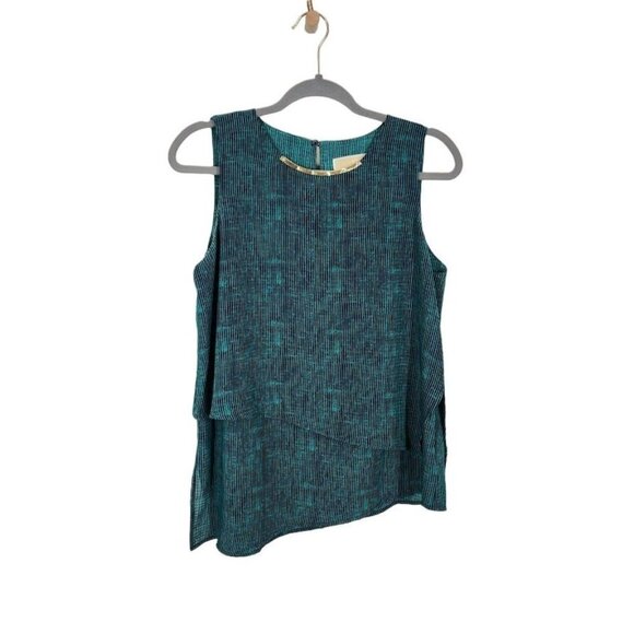 MICHAEL Michael Kors Asymmetric Hem Blouse in Teal - Size medium - Picture 1 of 6
